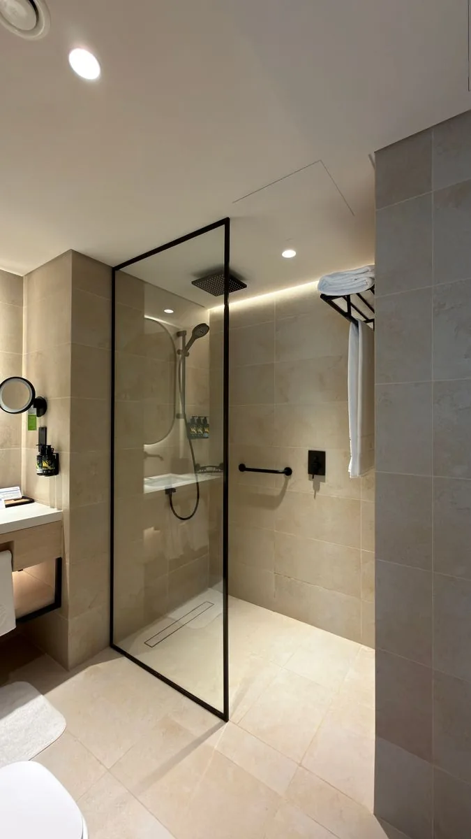 A tiled shower and wet area that needs careful waterproofing beneath its finish